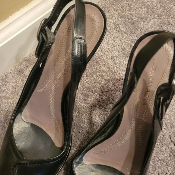 BCBGMaxAzria Black Leather Heels, size 8B/38 - Picture 4 of 6